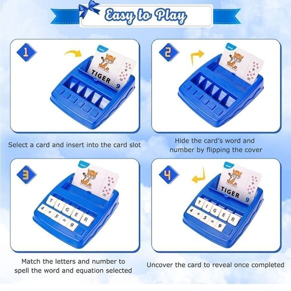 NIB Matching Letter Game with Spelling Math Flash Cards, - Picture 3 of 9